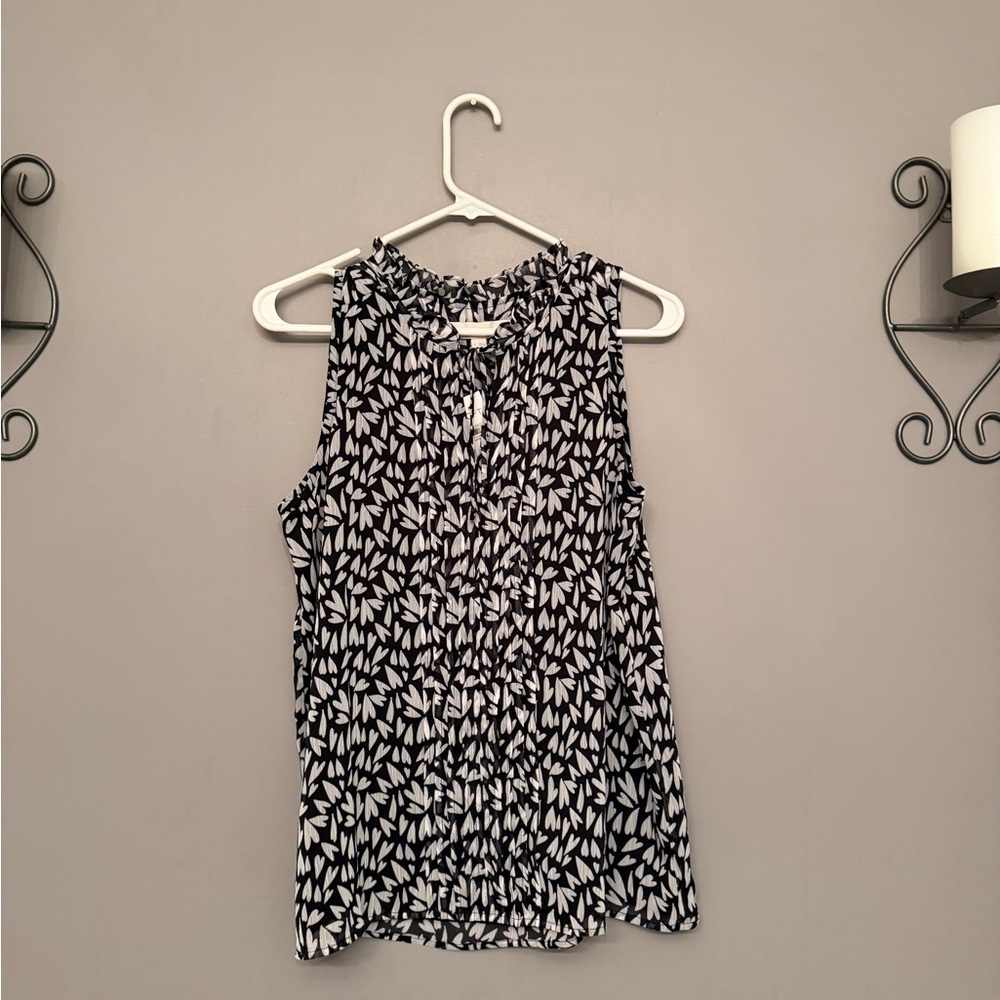 LOFT Monochrome Patterned Tank Top Size S